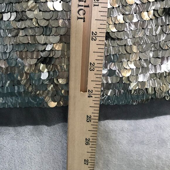 Cache Tank Top Womens Small Black Pewter Silver Sequin VNeck NEW Metallic Party - Picture 7 of 7